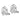 14k White Gold Polished X Omega Back Non-Pierced Earrings - Image 1