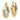 14k Two-tone Polished Double Hoop Earrings - Image 1