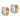 14k Two-tone Greek Key Hinged Hoop Earrings - Image 1