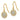 14k and White Rhodium Polished and Textured Medallion Dangle French Hook Earrings - Image 1