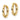 14k Gold Diamond-Cut Hinged Hoop Earrings - Image 2