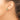 14k Gold Heart Green Quartz Stud Earrings - Image 2