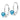 14k White Gold 5mm Heart Blue Topaz Leverback Earrings - View 2