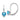14k White Gold 5mm Heart Blue Topaz Leverback Earrings - View 1