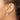 14k White Gold Curved Teardrop Dangle Wire Earrings - Image 2