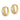 14K Gold Polished Hoop Earrings with Sparkling CZ Accents - Image 2