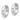 14k White Gold Hinged Hoop Earrings - Image 1