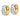 14k Two-tone Textured Hoop Earrings - Image 1