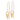 14k Gold Triple Circle Chain Threader Earrings - Image 1