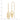 14k Gold Triple Circle Chain Threader Earrings - Image 3