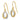 14k Two-tone Textured Intertwined Ovals Dangle French Hook Earrings - Image 1