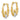 14k Polished Gold Claddagh Hoop Earrings with White Rhodium Finish - Image 2