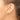 14k Polished Gold Claddagh Hoop Earrings with White Rhodium Finish - Image 3
