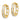 14K CZ Hinged Hoop Earrings - Image 1