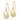 14K Diamond-cut Open Filigree Teardrop Dangle French Hook Earrings - Image 1