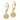 14K Diamond-cut Bead Dangle Leverback Earrings - Image 1