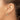 14k Gold Textured Polished Hoop Earrings with White Rhodium - Image 3