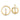 14k Yellow Gold CZ Circle Huggie Hoop Earrings - Image 1