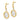 14K White Gold Earth Dangle Earrings in Polished Finish - Image 2