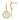 14K White Gold Earth Dangle Earrings in Polished Finish - Image 1