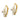 14k Gold Cross Leverback Earrings with Sparkling CZ - Image 2