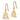 14k Gold Polished Christmas Tree Dangle Earrings with CZ - Image 2
