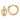 14k Gold Polished Round Hoop Earrings with CZ Stones - Image 1