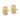 14k Polished CZ Curved Bar Post Earrings - Image 2