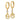 14k Gold Twisted Hoop Earrings with CZ Accents - Modern Dangle Design - Image 2