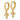 14k Gold Diamond-Cut CZ Cross Hinged Hoop Earrings - Image 2