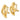 14k Gold Swirl Omega Back Earrings for Effortless Elegance - Image 1