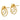 14k Gold Polished Triple Circle Post Earrings - Modern Statement Style - Image 1