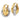 14k Two-tone Polished Double Hoop Earrings - Image 1