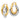 14k Two-Tone Polished Double Tube Hoops - Image 1