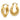 14k Gold Twisted Double Hoop Earrings for Effortless Style - Image 1