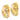 14k Gold Ribbed Half Hoop Non-Pierced Earrings - Image 2