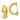 14k Gold Ribbed Half Hoop Non-Pierced Earrings - Image 1