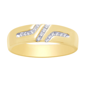 10K 0.07-0.08CT D-RING BAND MEN'S RDS