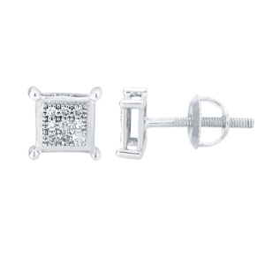 10K 0.05CT D-EARRING RDS MP SQUARE