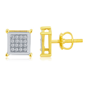 10K 0.10CT D-EARRING RDS MP SQUARE