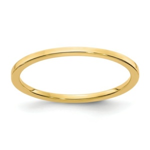 14K Gold 1.2mm Flat Stackable Band