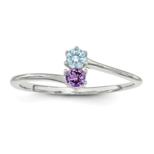 14k White Gold Family Jewelry Ring